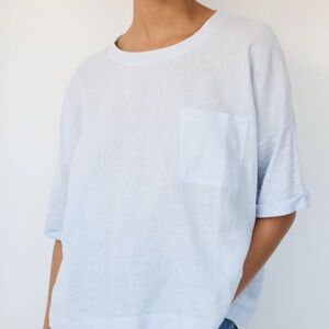 The White Company Light Blue Linen Tee